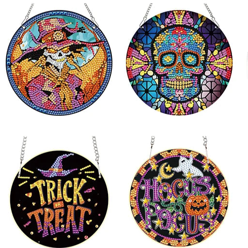 5D Halloween Diamond Painting Pendant DIY Cartoon Ghost Craft