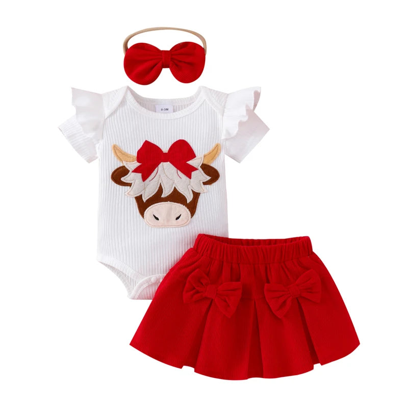 Adorable Toddler Girls Sleeveless Floral Print Romper Set