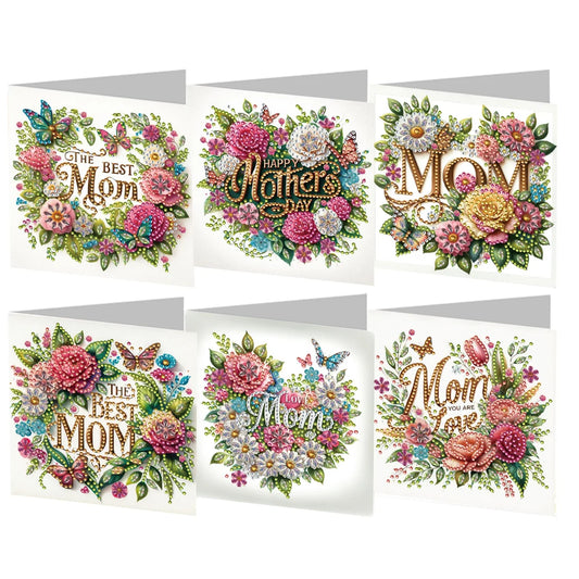6pcs Diamond Painting Handmade Greeting Cards DIY Arts Crafts
