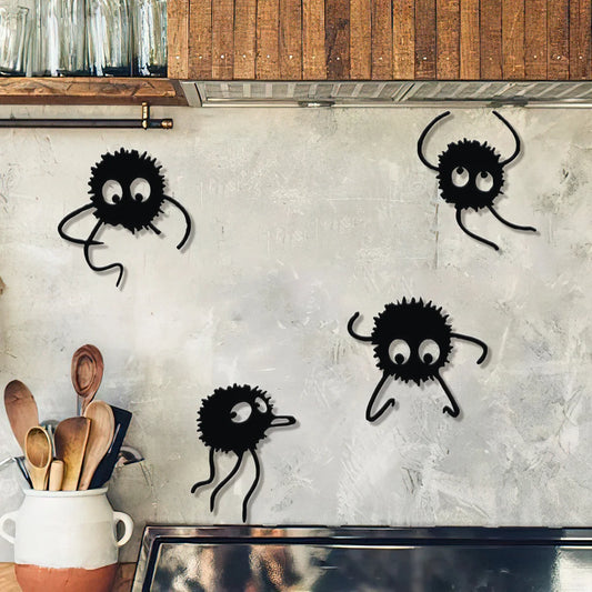 4pc, Spider Mental decor, House Wall Decor Kitten Lover Gift Decoration Holiday Decoration Indoor Bedroom Metal Wall Art