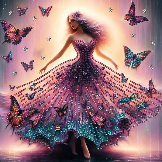 30x30cm Diamond Art Painting Butterfly Woman Handmade Decor