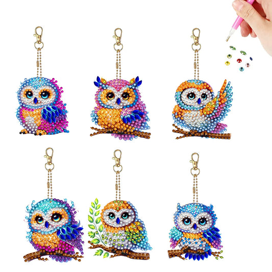6Pcs Double Sided Special Shape Easter Diamond Painting Keychain